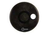 Aquarian 24" Regulator Ported Black Gloss Bass Drumhead Offset Port Hole