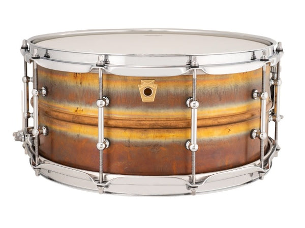 Caisse claire phonétique Ludwig 6,5" x 14" en bronze brut avec cosses tubulaires