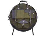 Sac à dos en toile cirée Tackle 22" Sac à cymbales Vert forêt/marron foncé