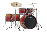 Tama Édition limitée Starclassic Noyer/Bouleau 5 pièces Pack de coques Vermillion Bosse Fonce avec quincaillerie en nickel noir 10 12 14FT 16FT 22BD