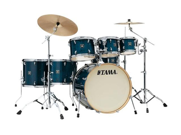 Tama Superstar Classic Maple Exotic Lot de 7 coques Saphir brillant Pin à écorce de dentelle